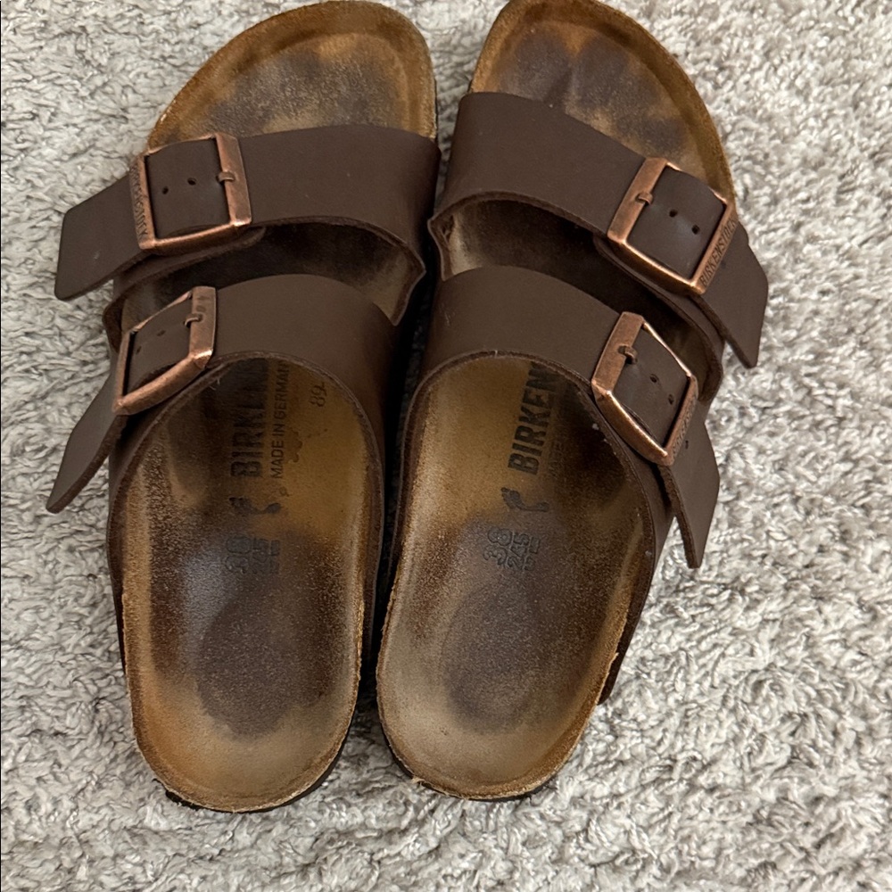 Birkenstock Dark Brown Leather Sandals Size 38